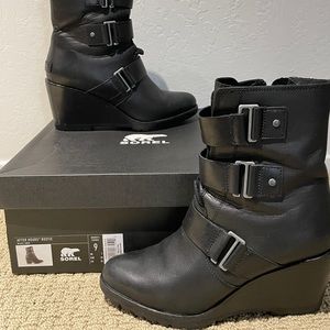 Sorel’s After Hours Wedge Bootie - Women's Size 9 Black Waterproof Boots